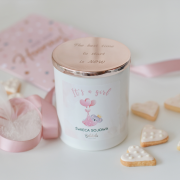 Naturalna świeca sojowa BABY SHOWER DZIEWCZYNKA - GRAWER gratis