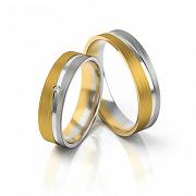 Obrączki ślubne złoto dwukolorowe 5mm próba 585 • FS300