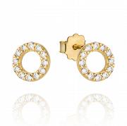 Kolczyki złote kółka z cyrkoniami FUG7-4-K00565-2