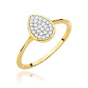 Pierścionek zaręczynowy z żółtego złota z brylantami 0.14ct