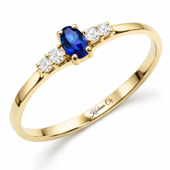 Pierścionek zaręczynowy złoty z granatową cyrkonią XFP1832GR