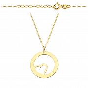 Naszyjnik złoty celebrytka kółko z sercem w środku FUG3-21-CN00264-2