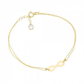 Bransoletka złota nieskończoność na podwójnym łańcuszku FUG2-4-B00458-2