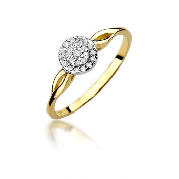 Pierścionek zaręczynowy z brylantami 0.12