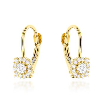 Kolczyki złote z cyrkoniami na angielskim zapięciu FUG7-17-K01643-2