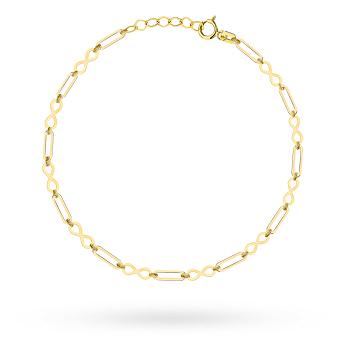 Bransoletka złota ogniwa i nieskończoność na nogę FUG2-B01080-585