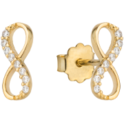Kolczyki złote nieskończoność z cyrkoniami FUG7-37-K00567-2