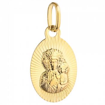 Medalik z żółtego złota Matka Boska Częstochowska FUG5-9-M00162-2