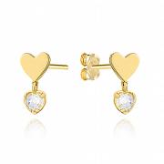 Kolczyki złote serduszka z cyrkoniami FUG7-17-K01520-2