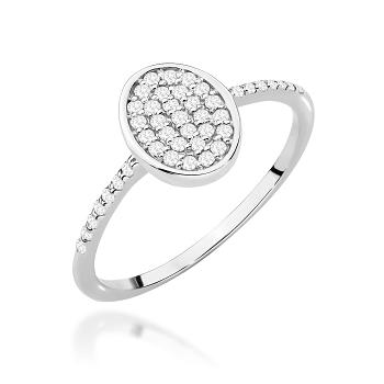 Pierścionek zaręczynowy z białego złota z brylantami 0.21ct