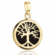 Zawieszka złota drzewko szczęściaw czarnej emalii FUG6-21-Z00403-2