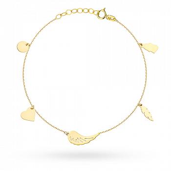 Bransoletka złota na nogę z zawieszkami FUG2-25-B00551-2