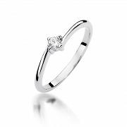 Pierścionek zaręczynowy z białego złota z brylantem 0.09