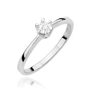 Pierścionek zaręczynowy z białego złota z brylantem 0.15ct