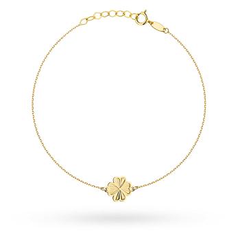 Bransoletka złota z diamentowaną koniczynką FUG2-B01194-585