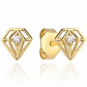 Kolczyki złote kontur diamentu z cyrkonią FUG7-25-K00823-2