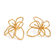 Kolczyki pozłacane ażurowe kwiaty  FUGJDE0312011