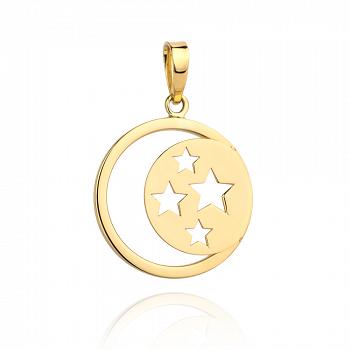 Zawieszka złota księżyc i gwiazdki FUG6-25-Z00190-2
