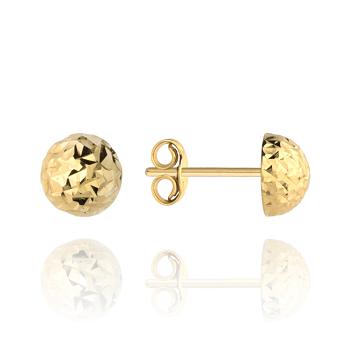 Kolczyki złote diamentowane pół kulki 7mm FUG7-K00625-375