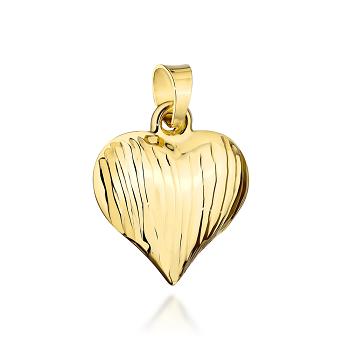 Zawieszka złota żłobione serce FUG6-Z00673-585