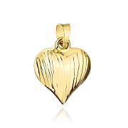 Zawieszka złota żłobione serce FUG6-Z00673-585