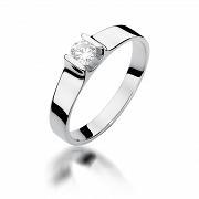 Pierścionek zaręczynowy z białego złota z brylantem 0.23