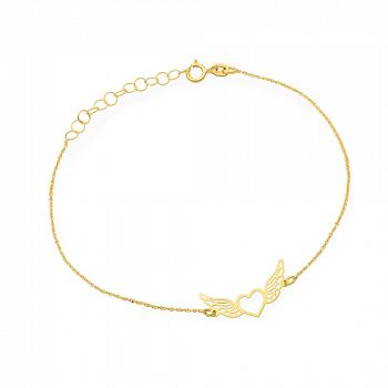 Bransoletka złota uskrzydlone serduszko FUG2-14-B00410-2