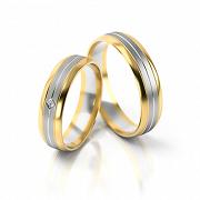 Obrączki ślubne złoto dwukolorowe 5mm próba 585 • FS240