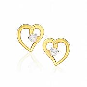 Kolczyki złote serca z cyrkoniami FUG7-3-K01195-2