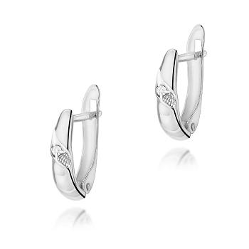 Kolczyki z białego złota z brylantami FKO-012-B585-B0.04