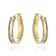 Kolczyki złote kółka w dwóch kolorach złota FUG7-K01741-585