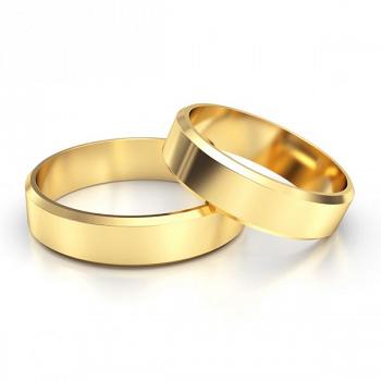 Obrączki ślubne klasyczne złote 4mm próba 585 z fazą • FS10002/4