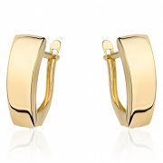 Kolczyki złote gładkie prostokątne na angielskim zapięciu FUG7-17-K01062-2