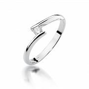 Pierścionek zaręczynowy z białego złota z brylantem 0.09