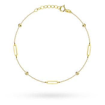 Bransoletka złota diamentowane kulki i ogniwa FUG2-25-B00960-2