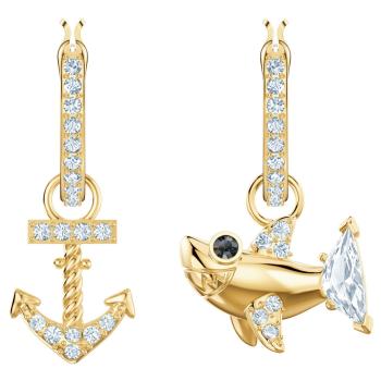 Kolczyki SWAROVSKI • Ocean Shark Pierced Earrings, White, Gold plating  5463738
