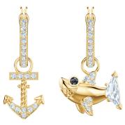 Kolczyki SWAROVSKI • Ocean Shark Pierced Earrings, White, Gold plating  5463738