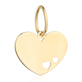 Zawieszka złota gładkie serce z serduszkami FUG6-25-Z00372-2