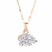 Naszyjnik stal szlachetna biały łabędź FUGTGN404W