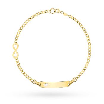 Bransoletka z żółtego złota dziecięca z blaszką grawer FUG2-B01106-585