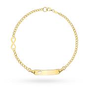 Bransoletka z żółtego złota dziecięca z blaszką grawer FUG2-B01106-585