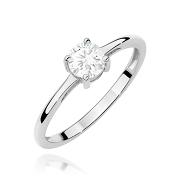 Pierścionek zaręczynowy z białego złota z diamentem laboratoryjnym 0.50ct
