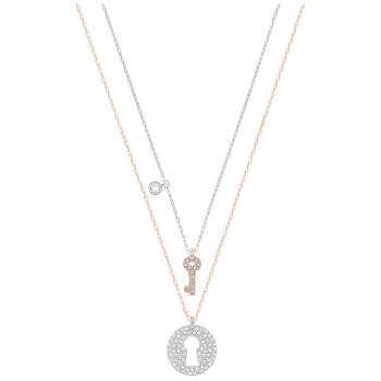 Naszyjnik SWAROVSKI • Crystal Wishes Key Pendant Set, Pink 5272240