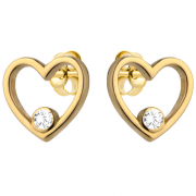 Kolczyki złote serca z białymi cyrkoniami FUG7-21-K00912-2