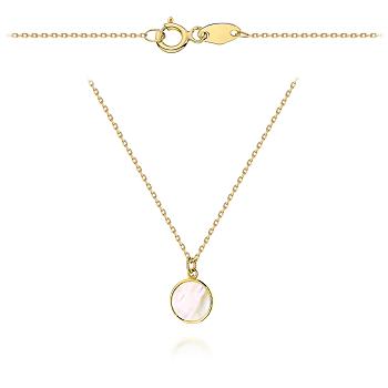 Naszyjnik złoty kółko z masą perłową FUG3-31-N00640-2