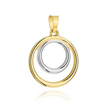 Zawieszka w dwóch kolorach złota ringi FUG6-Z00683-585