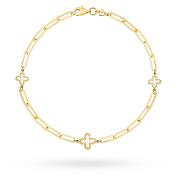 Bransoletka złota koniczyny z masą perłową FUG2-17-B00972-2