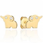 Kolczyki złote słonie z cyrkoniami FUG7-4-K01136-2