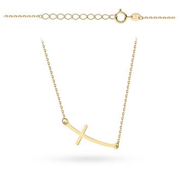 Naszyjnik złoty krzyżyk zaokrąglony FUG3-N00541-375