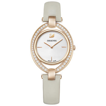 Zegarek Swarovski • Stella Watch, Leather strap, Gray, Rose gold tone 5376830